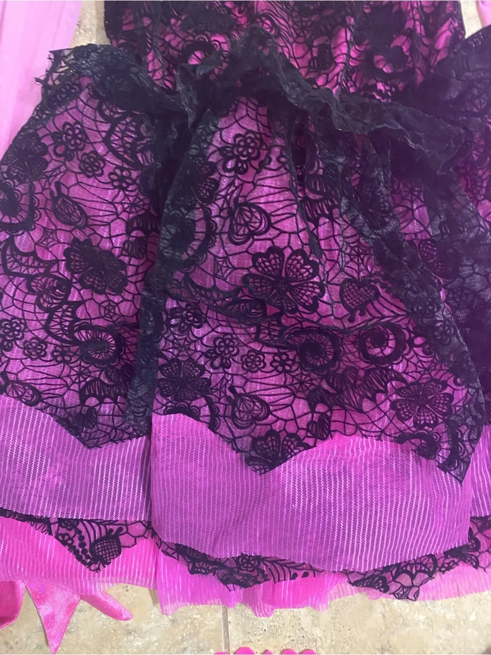 Monster High Kids Draculaura Monster Ball Girls Pink Lace Halloween Costume L